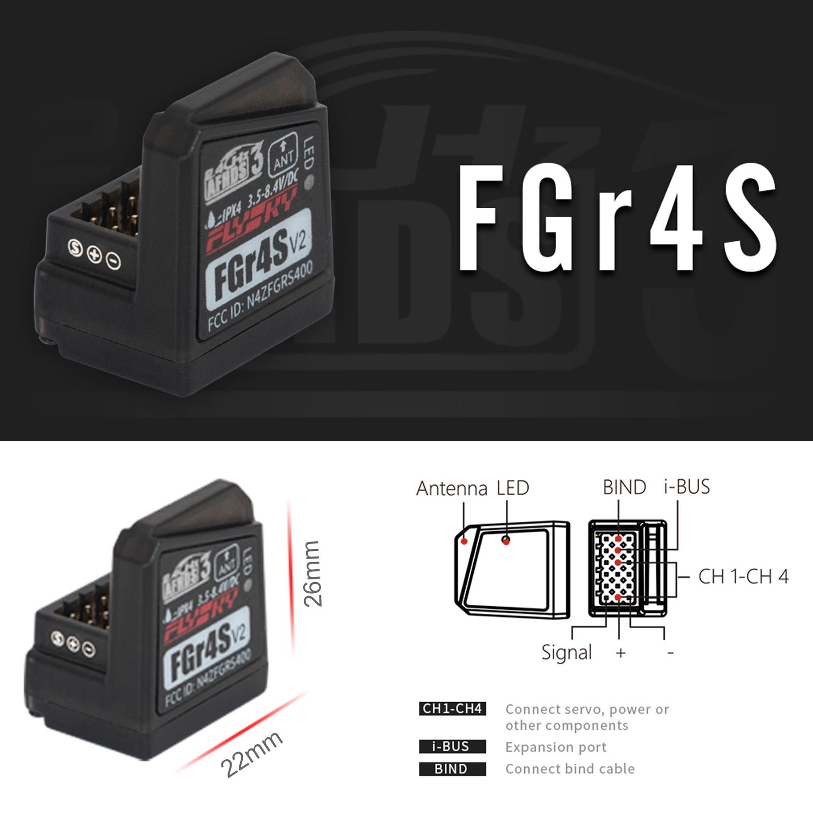 Flysky FGR4S V2 Receiver AFHDS - Flysky Transmitter 评论和价格