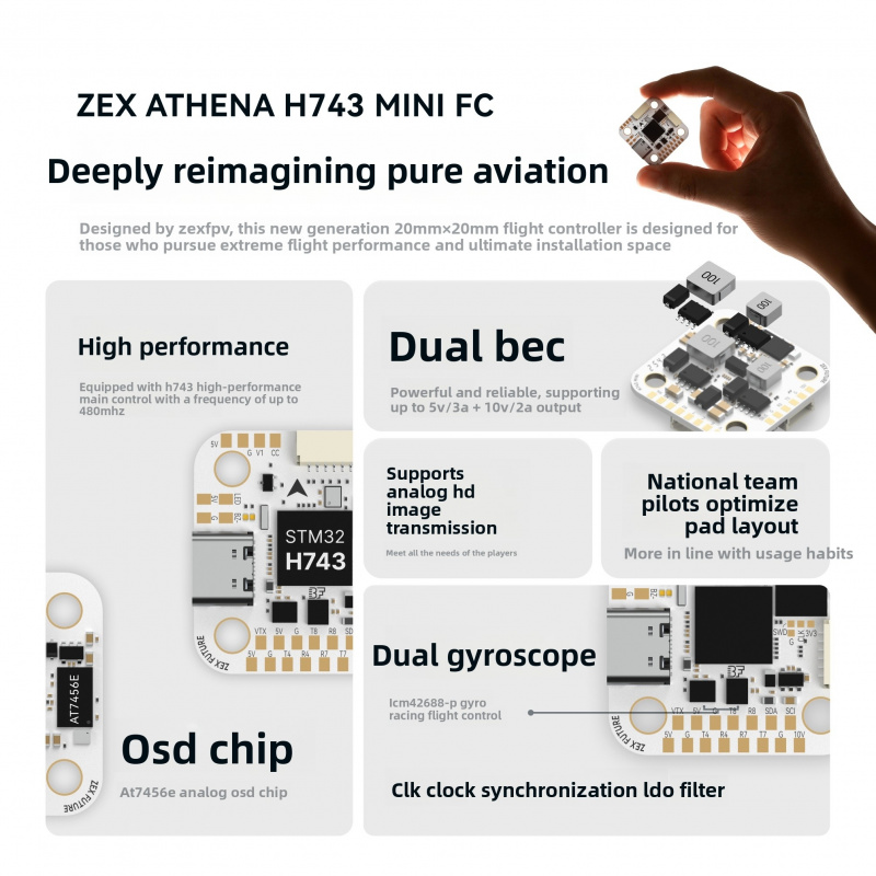 ZEX ATHENA H743 Mini Flight Co - Betaflight Fc 评论和价格