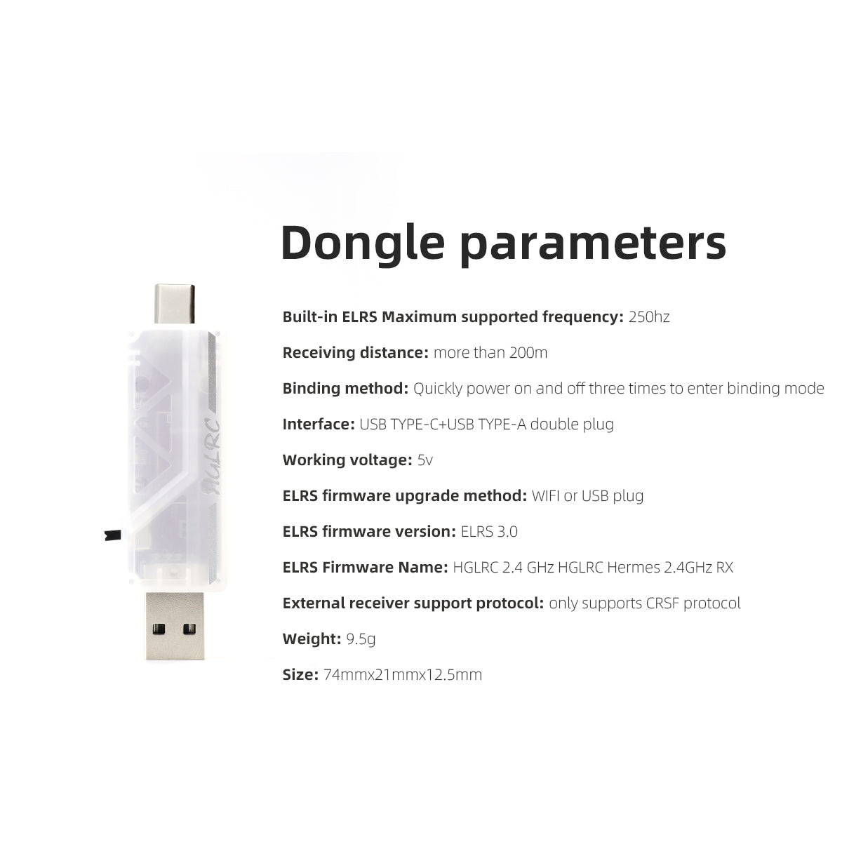 HGLRC Wireless Dongle ELRS 2.4 - Radio Transmitter 2.4Ghz 评论和价格