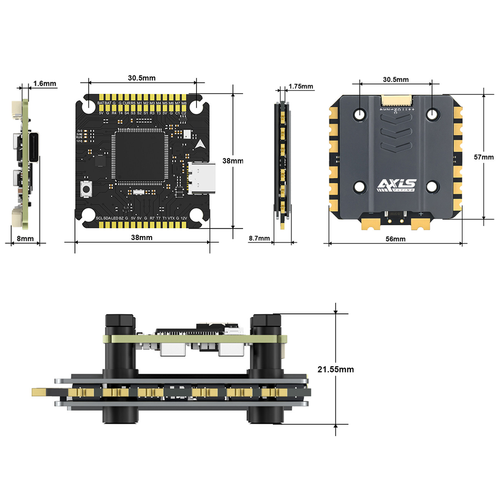 Axisflying Argus Pro ECO F722  - 4 In 1 Esc 评论和价格