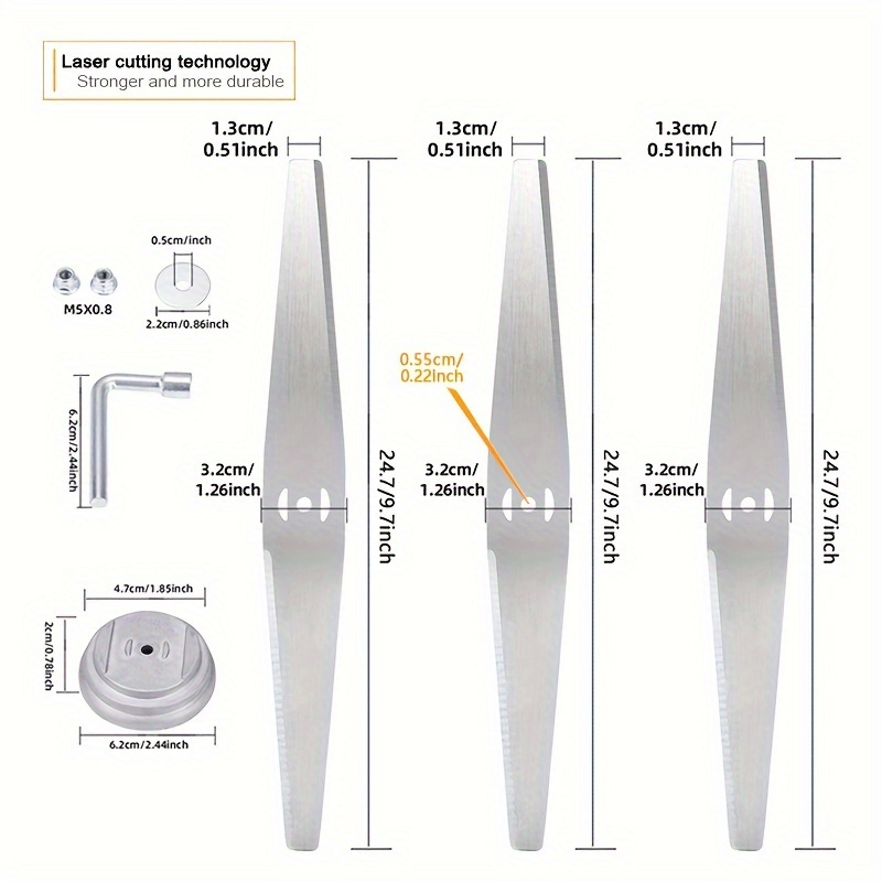 3 Pieces of 9.7-Inch Straight  - 5 Inch Propeller 评论和价格