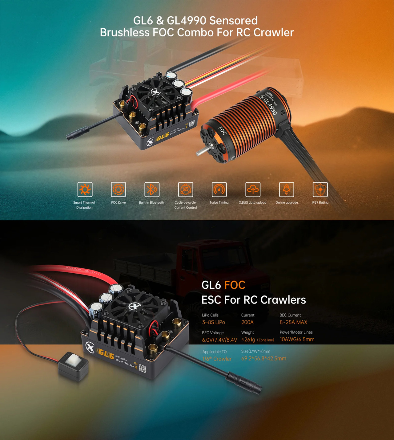 XC COMBO FOC CRAWLER BRUSHLESS - 4 In 1 Esc 评论和价格