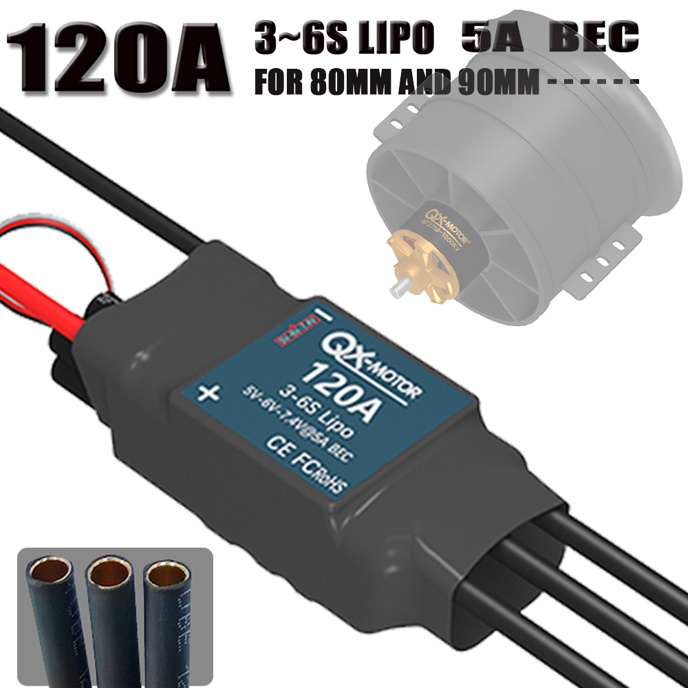 QX-MOTOR 120A ESC 5A BEC 3-6S  - Lipo Battery 6S 评论和价格